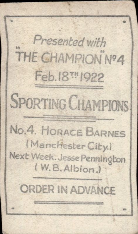 1922-23 The Champion Sporting Champions Horace Barnes #4