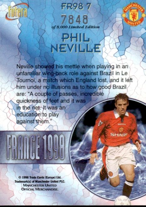 Hovedbilde Phil Neville France 98 FR7 #7848/8000