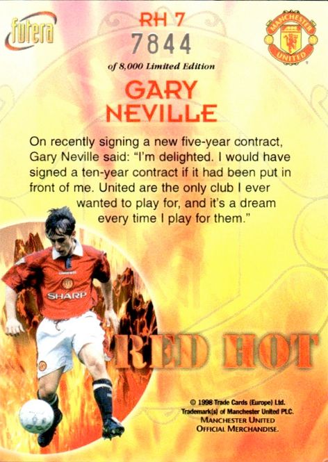 Hovedbilde Gary Neville Red Hot 98 RH7 #7844/8000