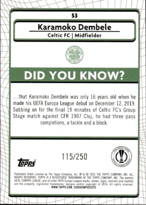 Main Image 2021-22 Topps Merlin KARAMOKO DEMBELE Atomic ...
