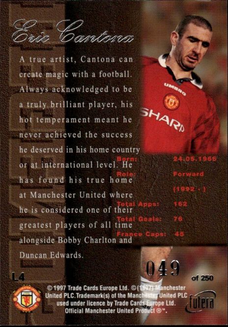 Main Image Eric Cantona Legends 97 L4 #049/250