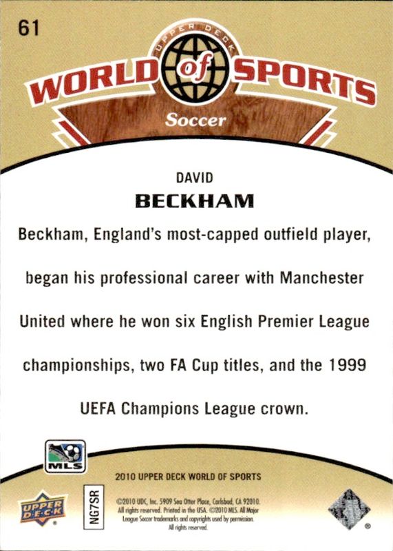 2010 Upper Deck World of Sports David Beckham #61