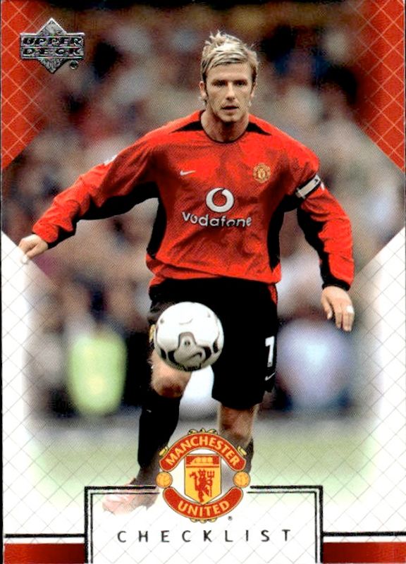 2002 Upper Deck Manchester United Checklist David Beckham #90
