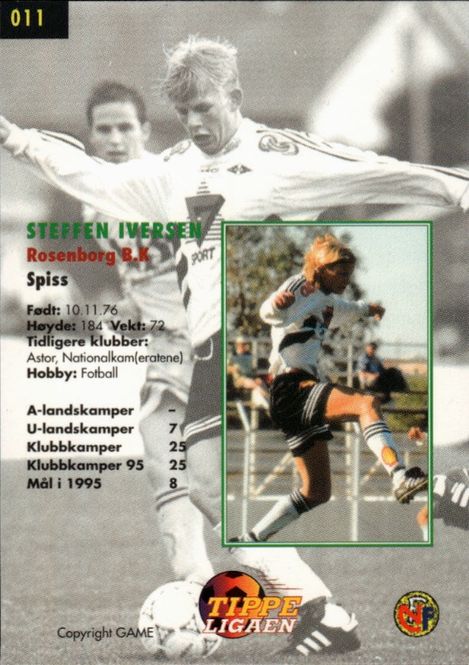Hovedbilde 1996 GAME Tippe Ligaen Fotballkort Young Stars ...