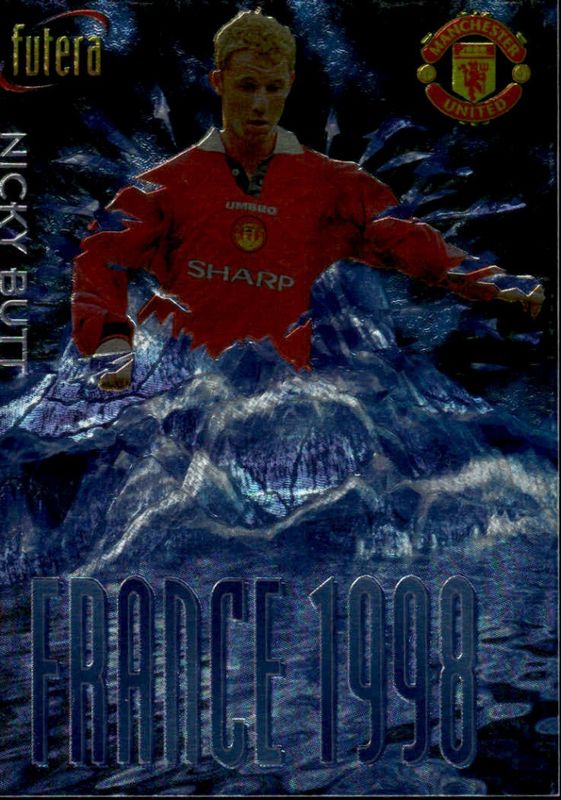 NICKY BUTT 1998 Futera Soccer Card Insert MANCHESTER UTD #2011/8000