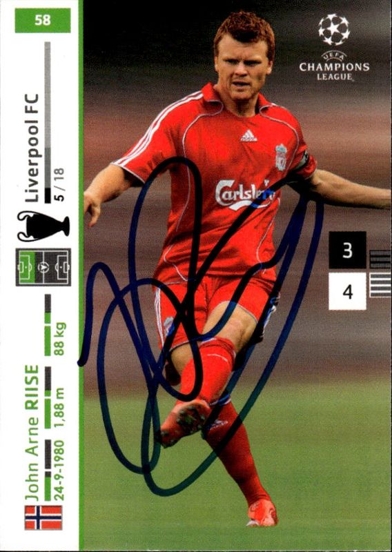 JOHN ARNE RIISE LIVERPOOL FC 2007-2008 PANINI #58