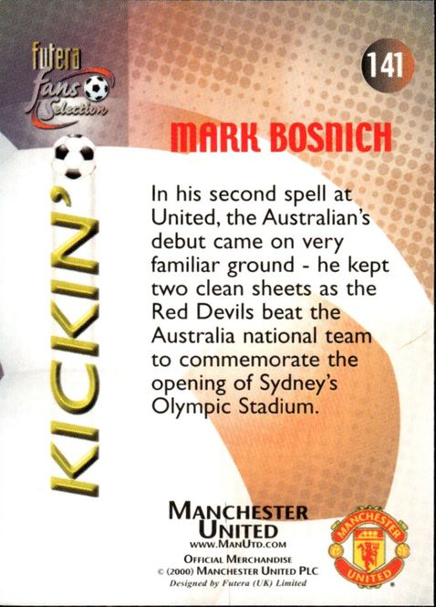 Hovedbilde 2000 Futera Fans Selection Manchester United MARK ...