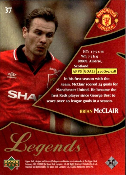 Main Image 2002 Upper Deck Manchester United Legends BRIAN ...