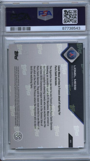 Main Image 2021-22 Topps Now UEFA UCL #11 Lionel Messi Paris ...
