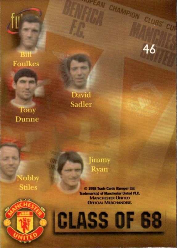 1998 Card No. 46 -47 - 48  3 card set Class of 68 Manchester United