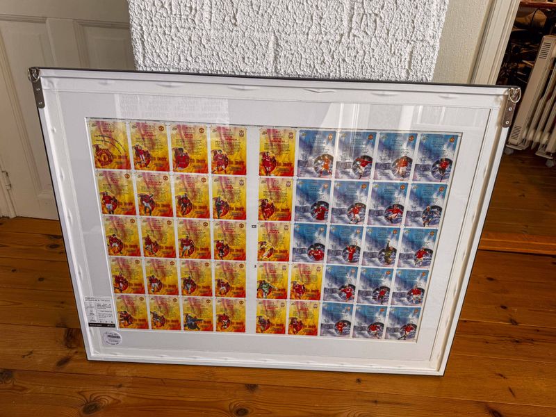 FUTERA 1998 FRANCE / RED HOT MANCHESTER UNITED/ LIVERPOOL UNCUTT SHEET #9 OF 25 MADE  