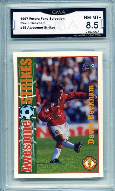 1997-98 Futera Fan's Selection Manchester United David Beckham #55 Graded GMA 8,5