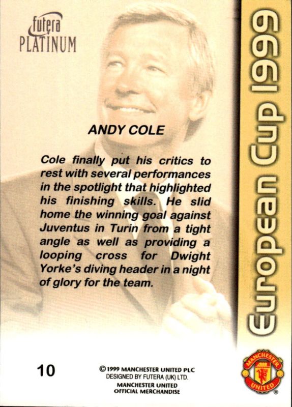 ANDY COLE EUROPEAN CUP 1999 #10 PROMO