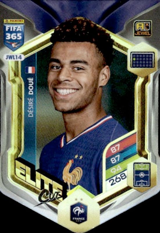 Panini FIFA 365 Adrenalyn XL 2026 JWL14 Désiré Doué - France JEWEL / Elite Cut