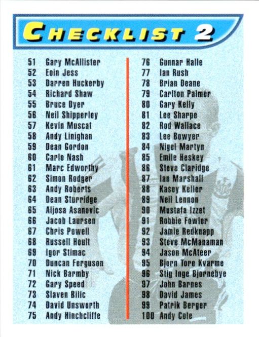 Main Image 1997-98 Merlin Premier Gold Checklist Checklist ...